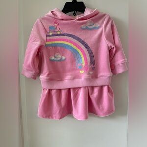 Baby Billieblush Rainbow Velour Hooded Dress